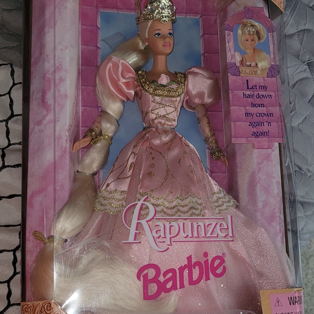 NEW RARE Barbie Rapunzel Doll with Pink Dress
